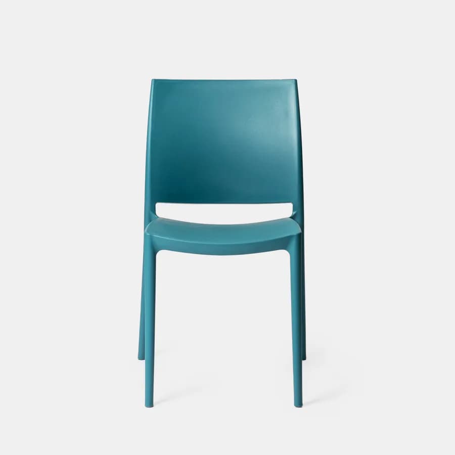 Sedia da giardino squadrata in polipropilene blu maldive - Vamos