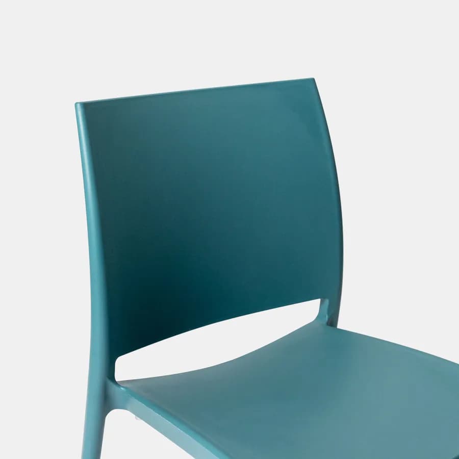 Sedia da giardino squadrata in polipropilene blu maldive - Vamos