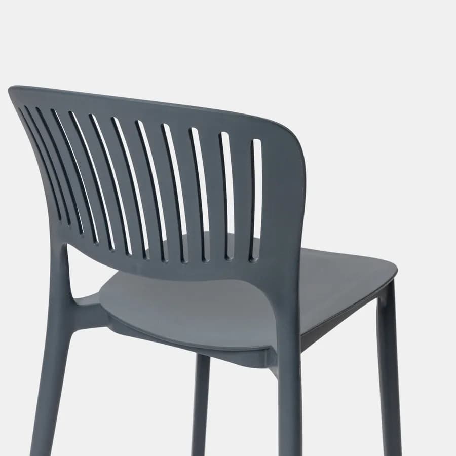 Sedia da giardino impilabile in polipropilene blu oceano - Yessir