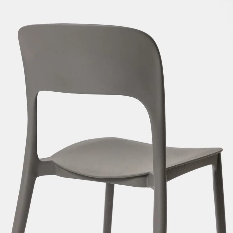 Sedia da giardino impilabile in polipropilene grigio - Arabella