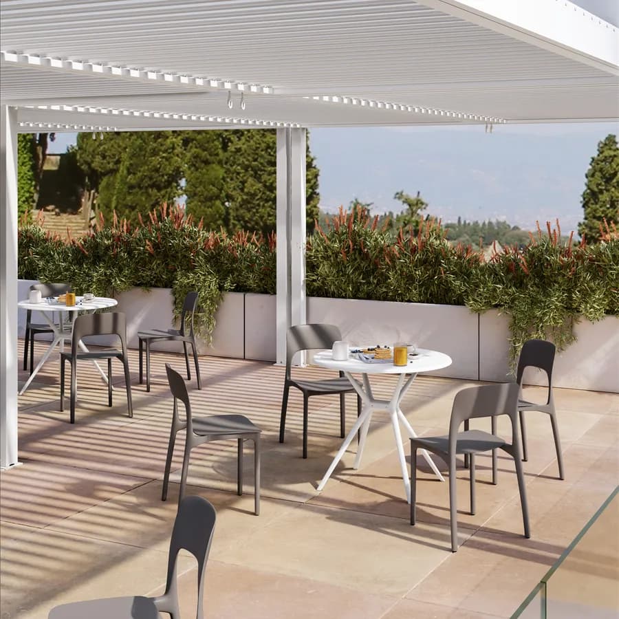 Sedia da giardino impilabile in polipropilene grigio - Arabella