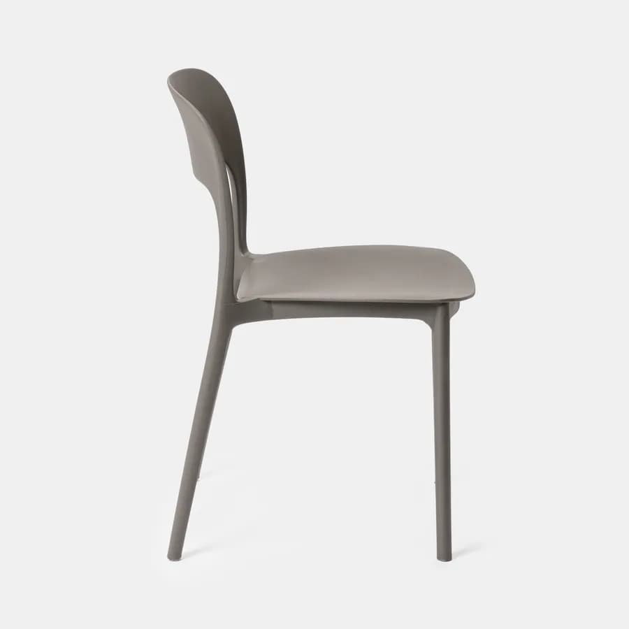 Sedia da giardino impilabile in polipropilene grigio - Arabella