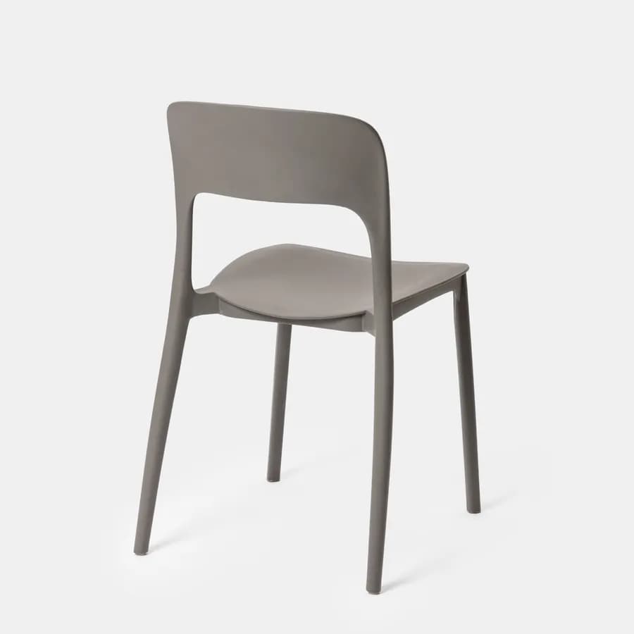 Sedia da giardino impilabile in polipropilene grigio - Arabella