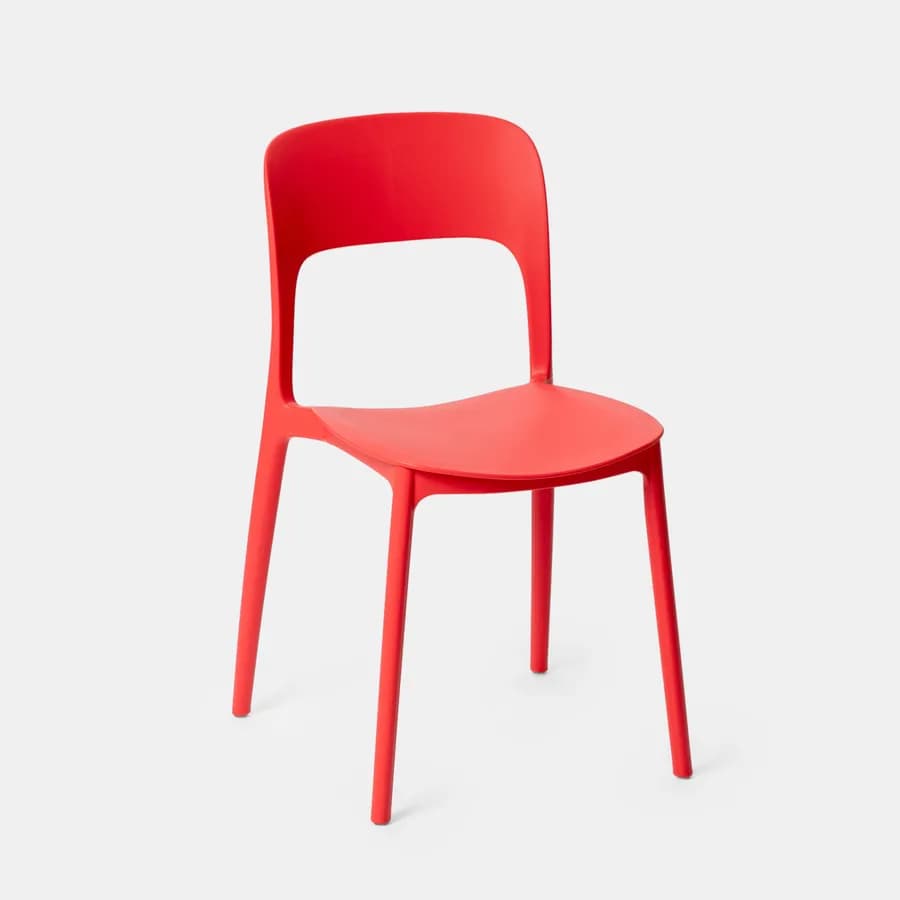 Sedia da giardino impilabile in polipropilene rosso - Arabella