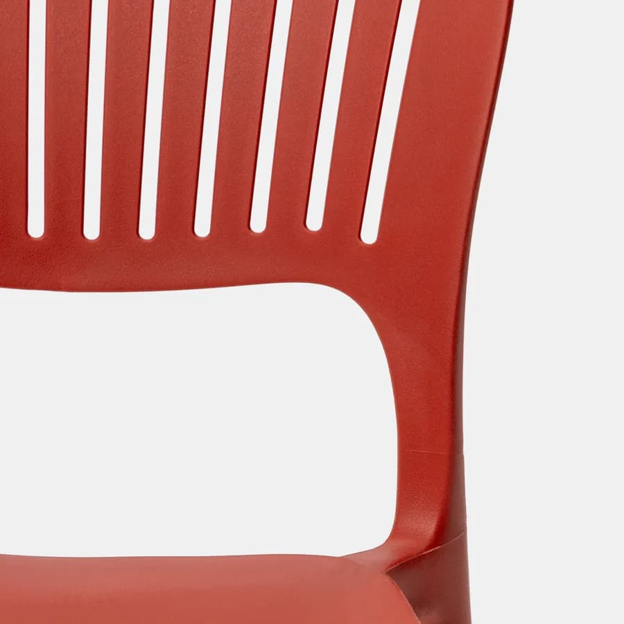 Sedia da giardino impilabile in polipropilene rosso - Yessir