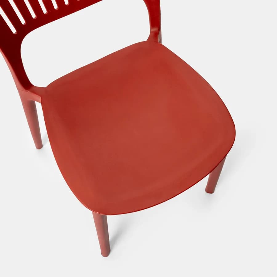 Sedia da giardino impilabile in polipropilene rosso - Yessir