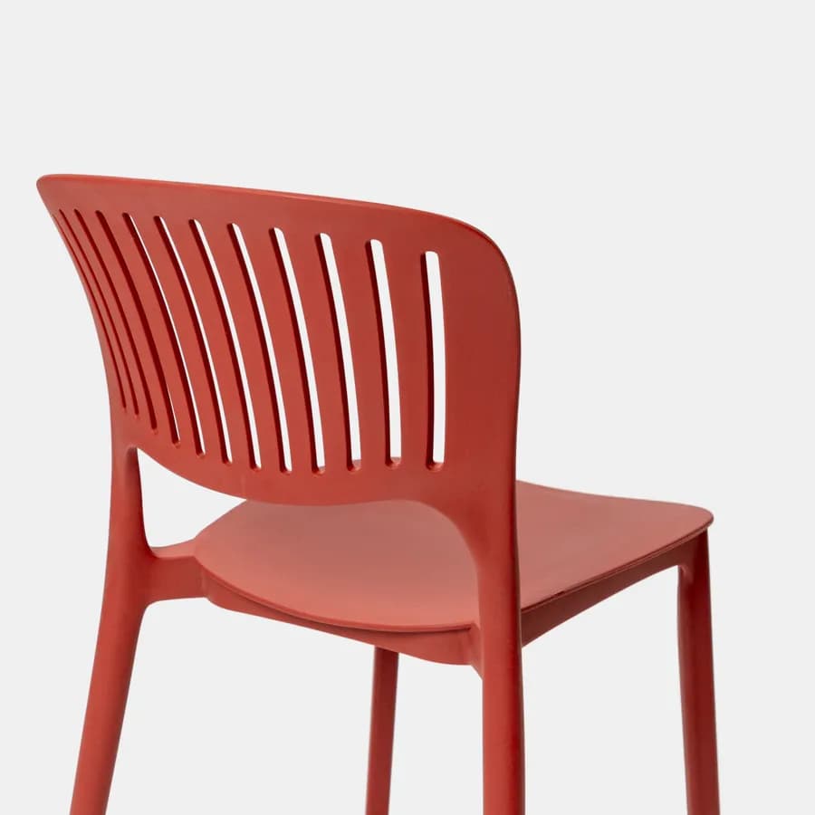 Sedia da giardino impilabile in polipropilene rosso - Yessir