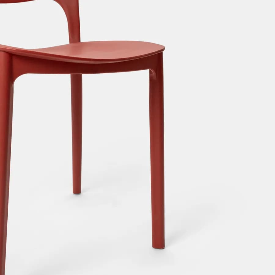 Sedia da giardino impilabile in polipropilene rosso - Yessir