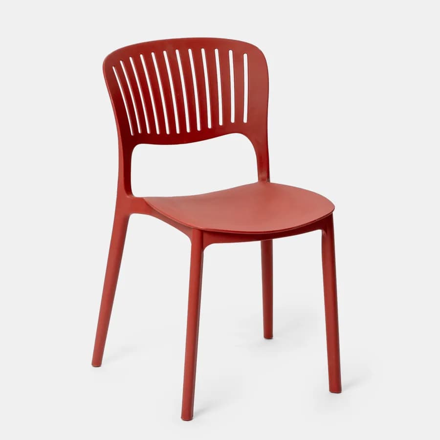 Sedia da giardino impilabile in polipropilene rosso - Yessir
