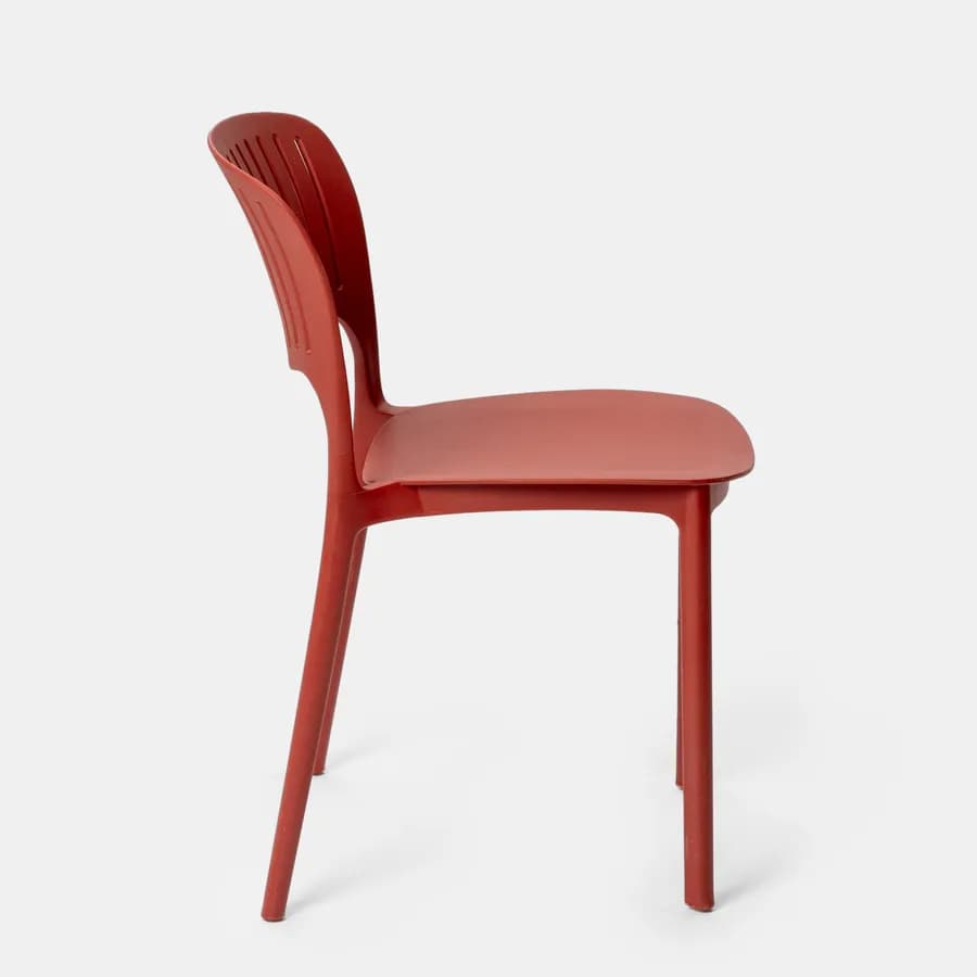 Sedia da giardino impilabile in polipropilene rosso - Yessir