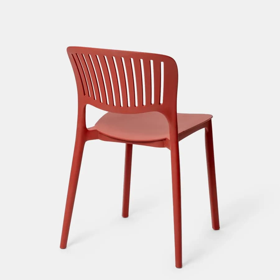 Sedia da giardino impilabile in polipropilene rosso - Yessir