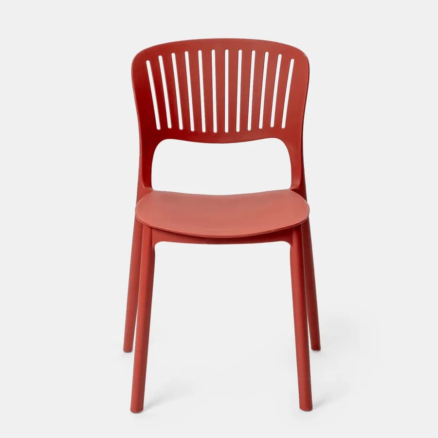 Sedia da giardino impilabile in polipropilene rosso - Yessir