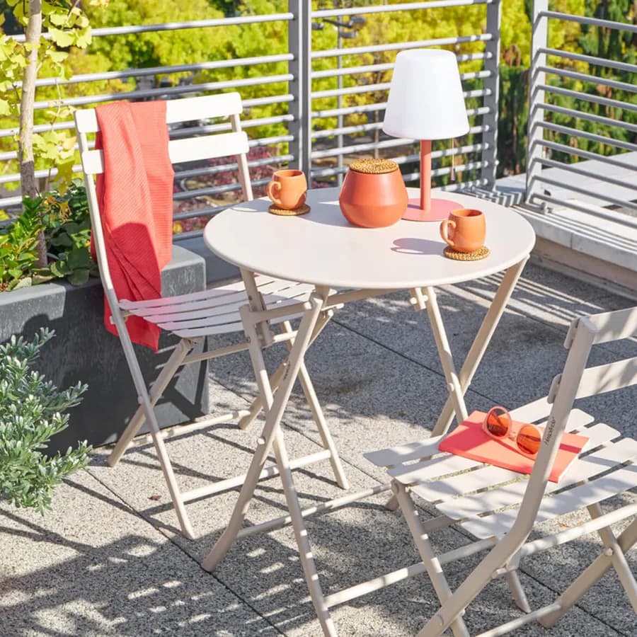 Sedia pieghevole da esterno in acciaio beige - Atelier