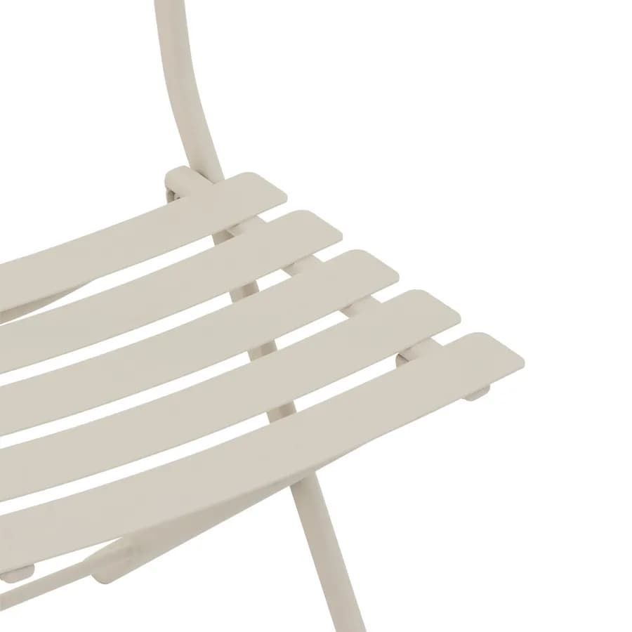 Sedia pieghevole da esterno in acciaio beige - Atelier