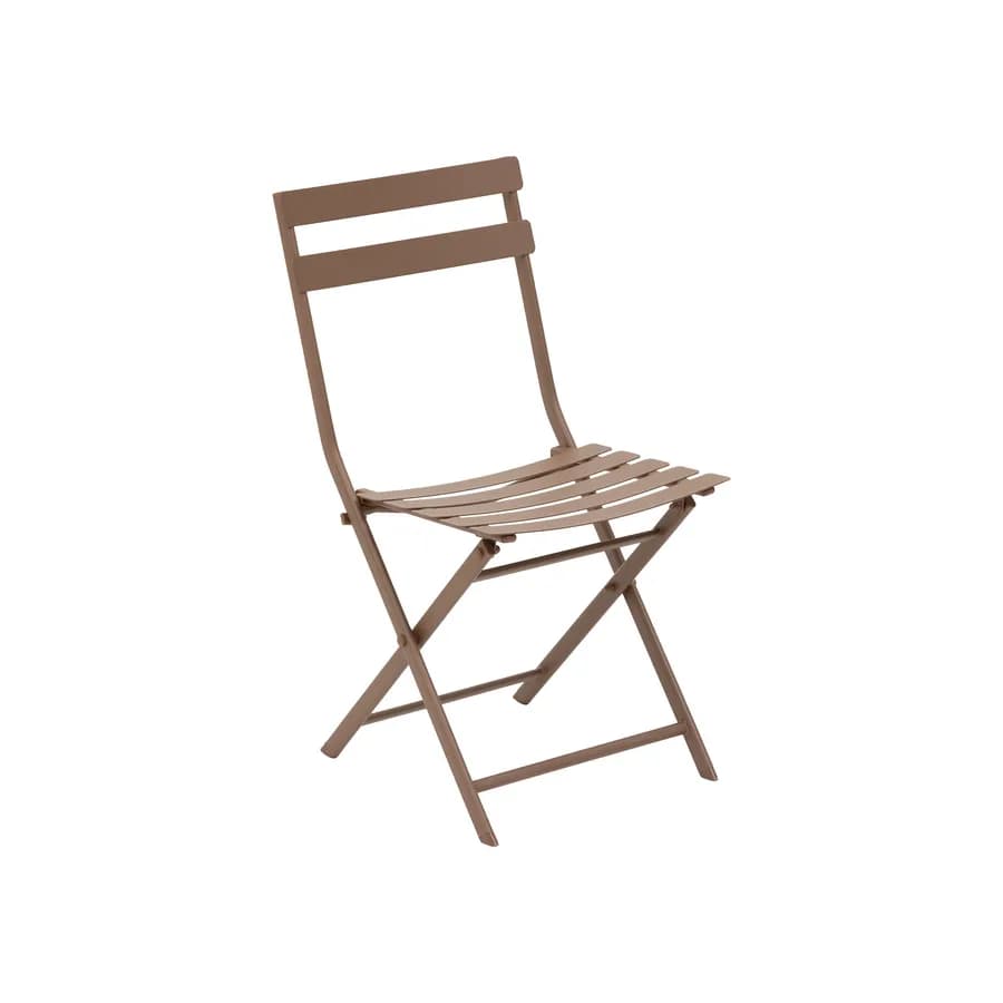 Sedia pieghevole da esterno in acciaio bronzo - Atelier
