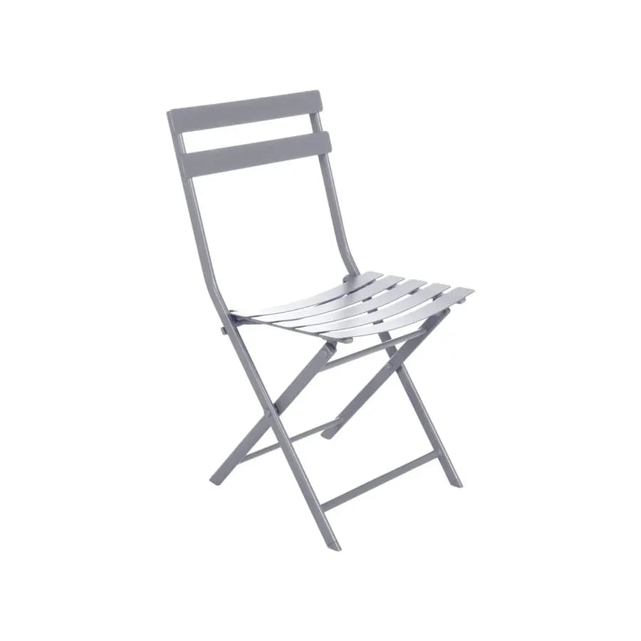 Sedia pieghevole da esterno in acciaio grigio quarzo - Atelier