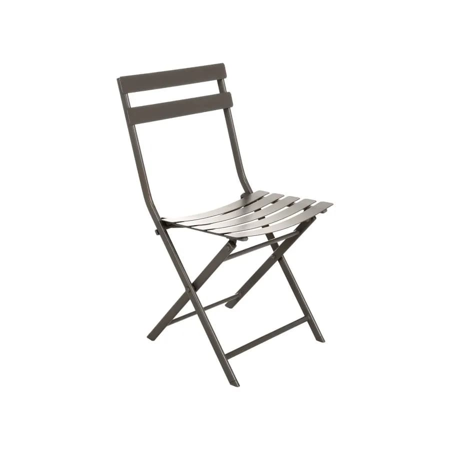 Sedia pieghevole da esterno in acciaio grigio - Atelier