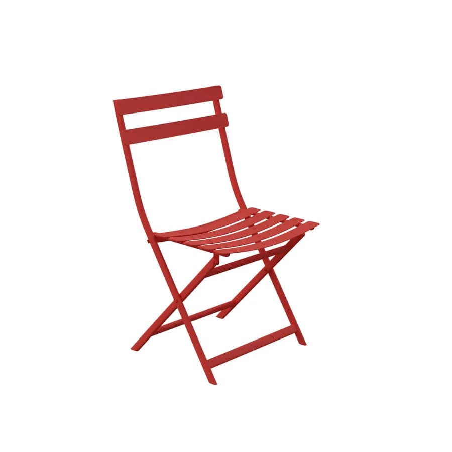 Sedia pieghevole da esterno in acciaio rosso corallo - Atelier