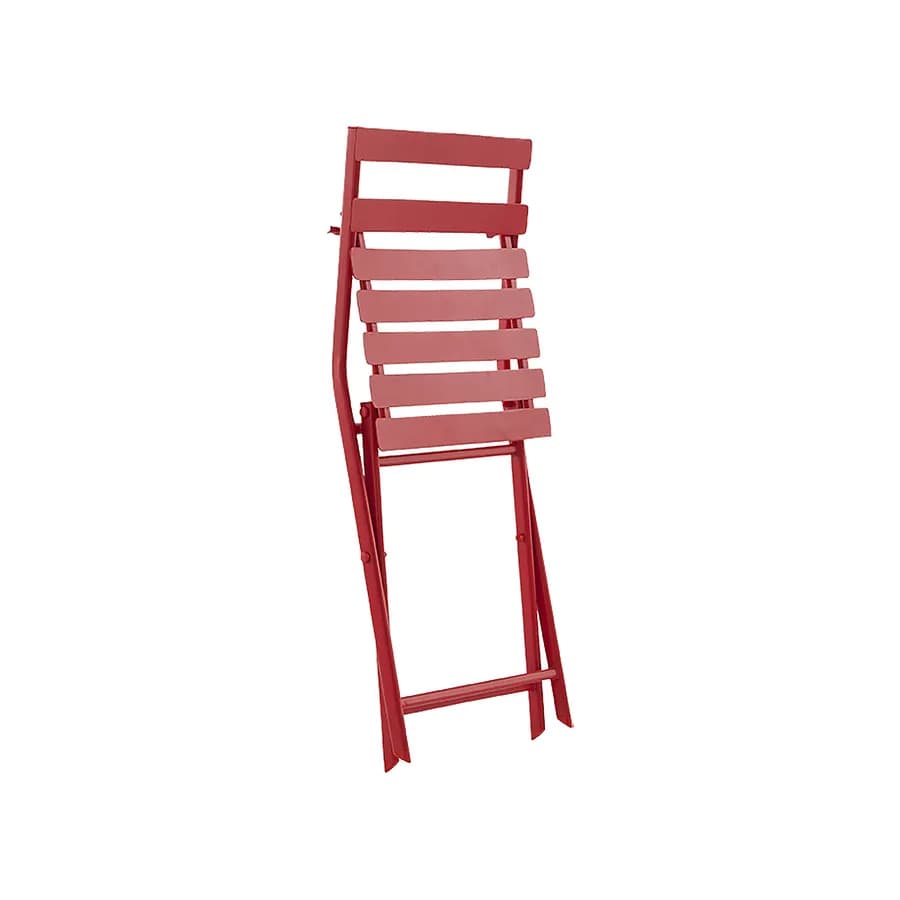 Sedia pieghevole da esterno in acciaio rosso corallo - Atelier