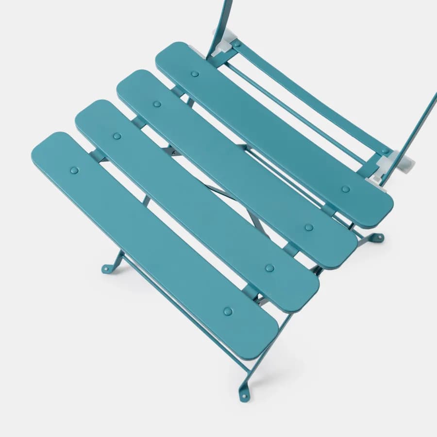 Sedia da giardino pieghevole in metallo blu pavone - Atelier