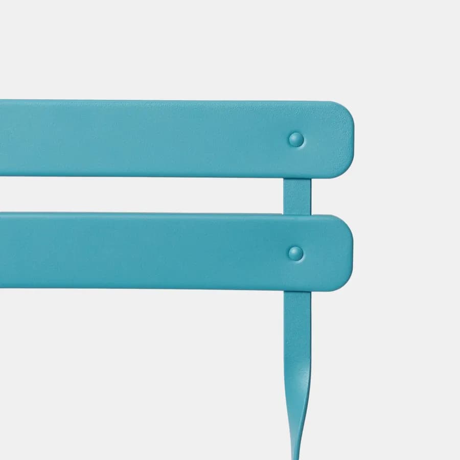 Sedia da giardino pieghevole in metallo blu pavone - Atelier