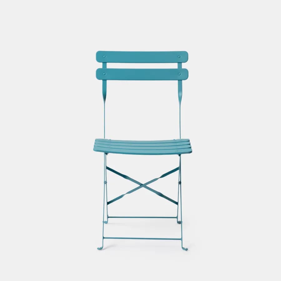 Sedia da giardino pieghevole in metallo blu pavone - Atelier
