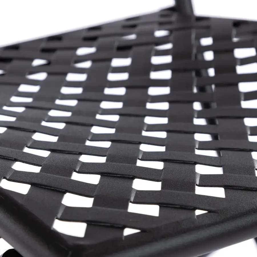 Sedia squadrata da giardino pieghevole in metallo nero - Dama