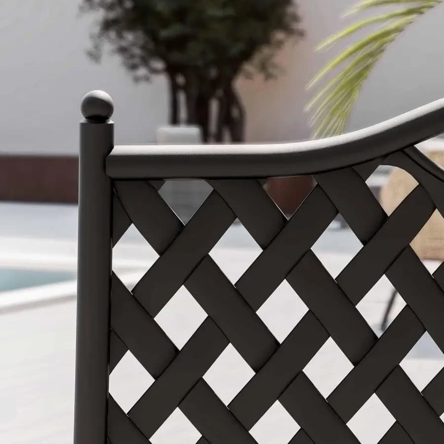Sedia squadrata da giardino pieghevole in metallo nero - Dama