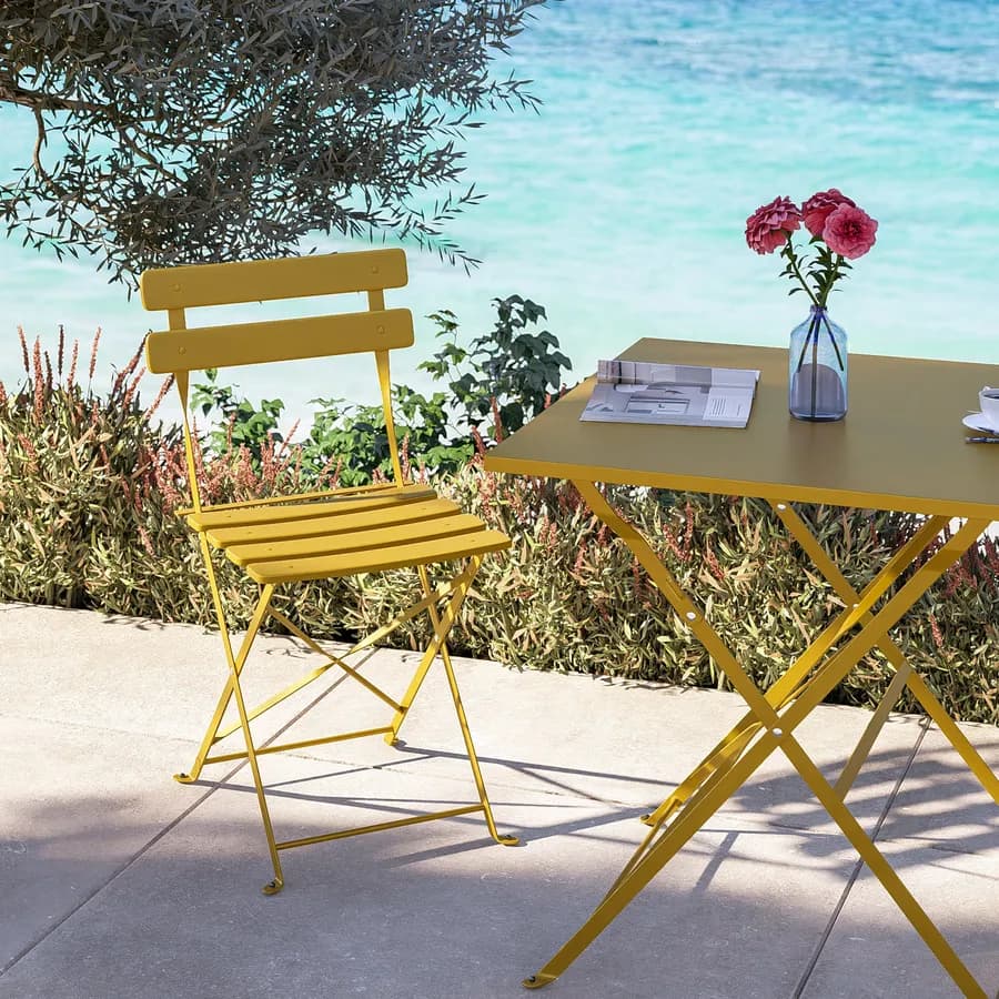 Sedia da giardino pieghevole in metallo senape - Atelier