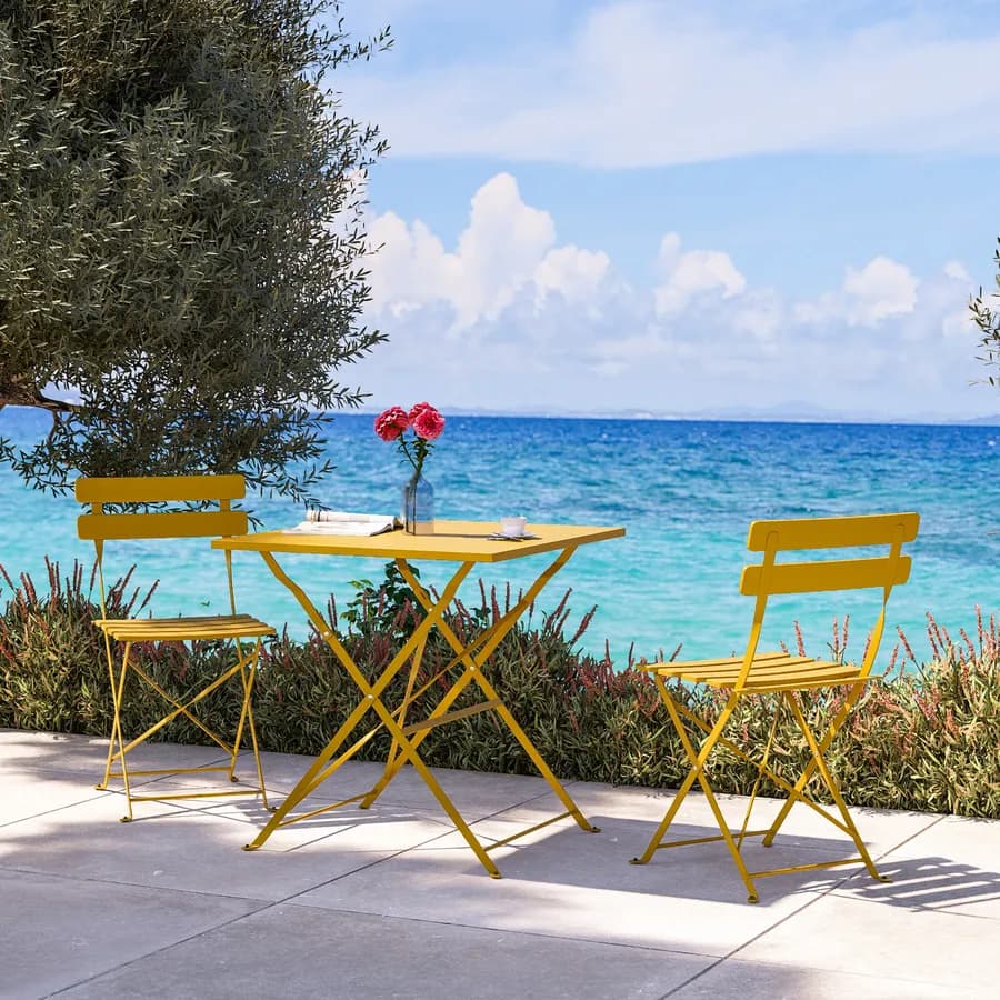 Sedia da giardino pieghevole in metallo senape - Atelier