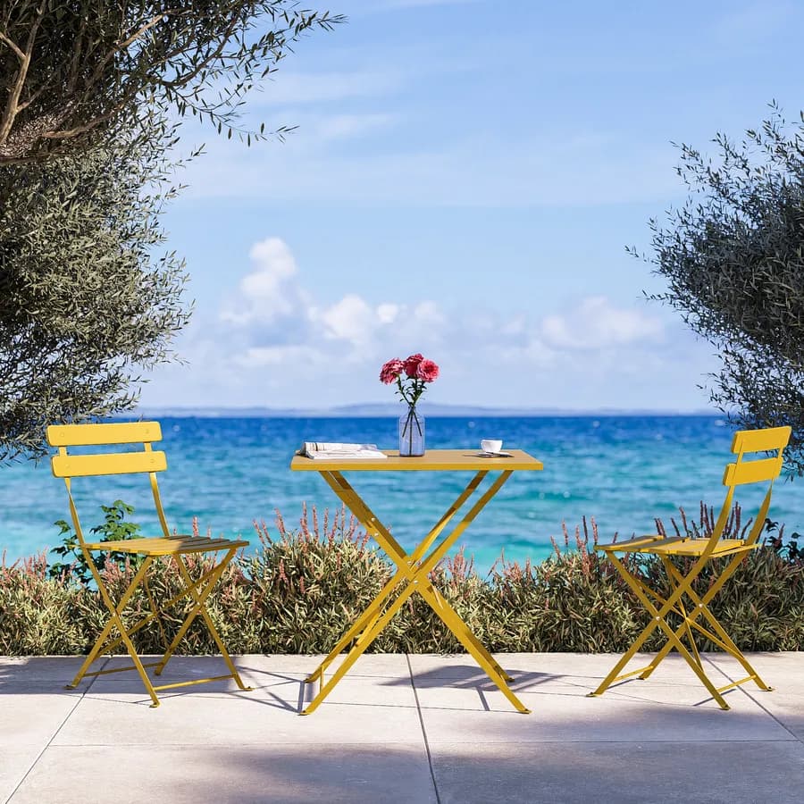Sedia da giardino pieghevole in metallo senape - Atelier