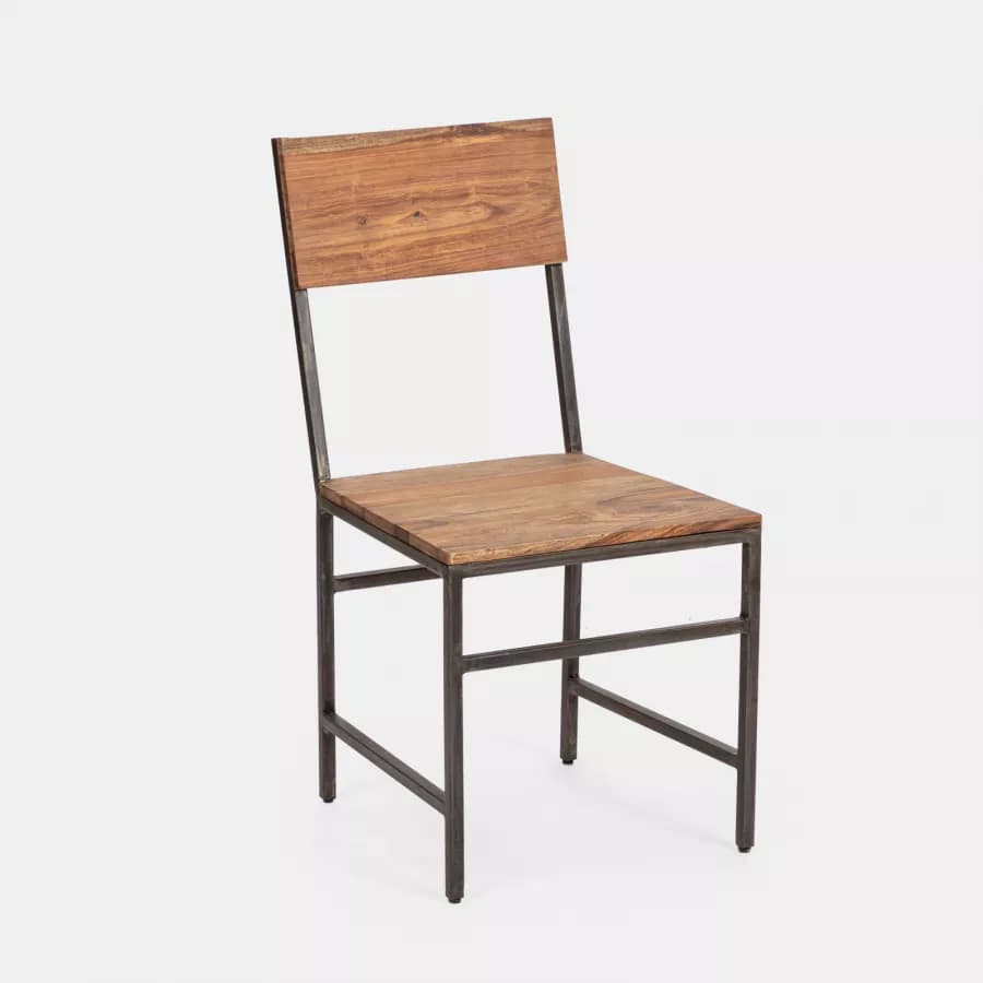 Sedia da interni in legno con gambe nere - Freia Acacia