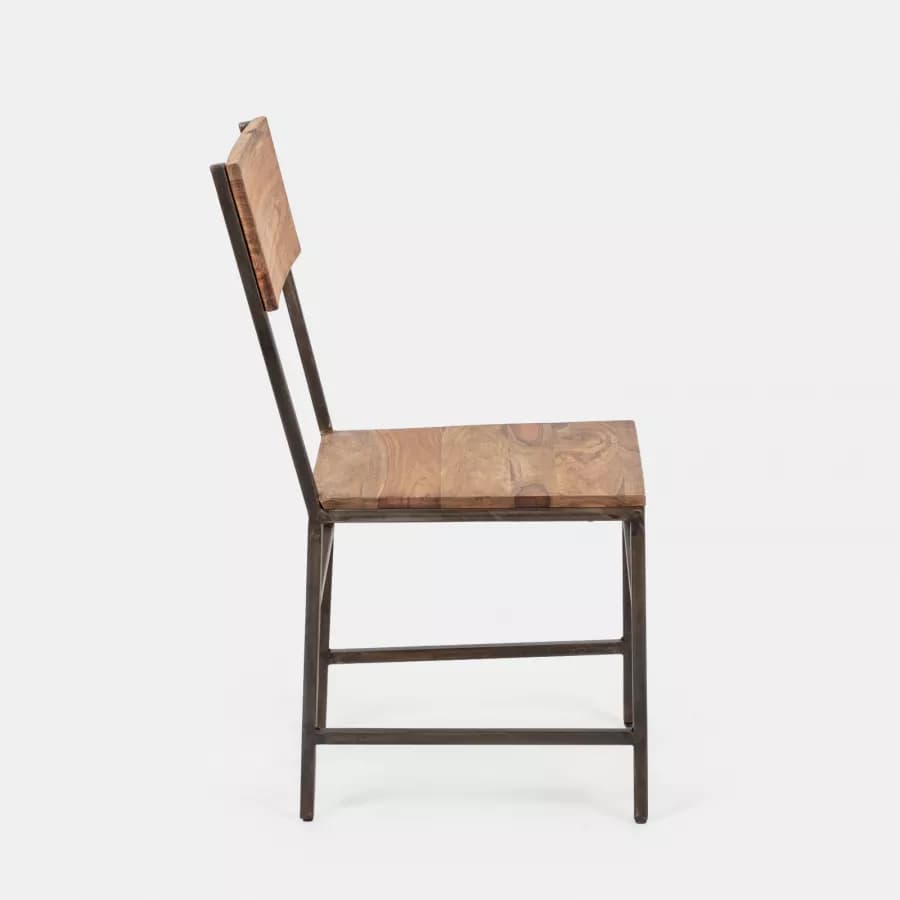 Sedia da interni in legno con gambe nere - Freia Acacia