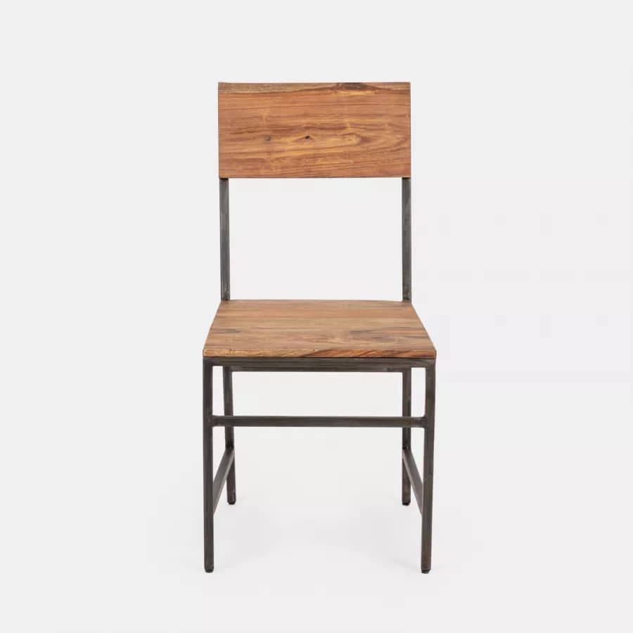 Sedia da interni in legno con gambe nere - Freia Acacia