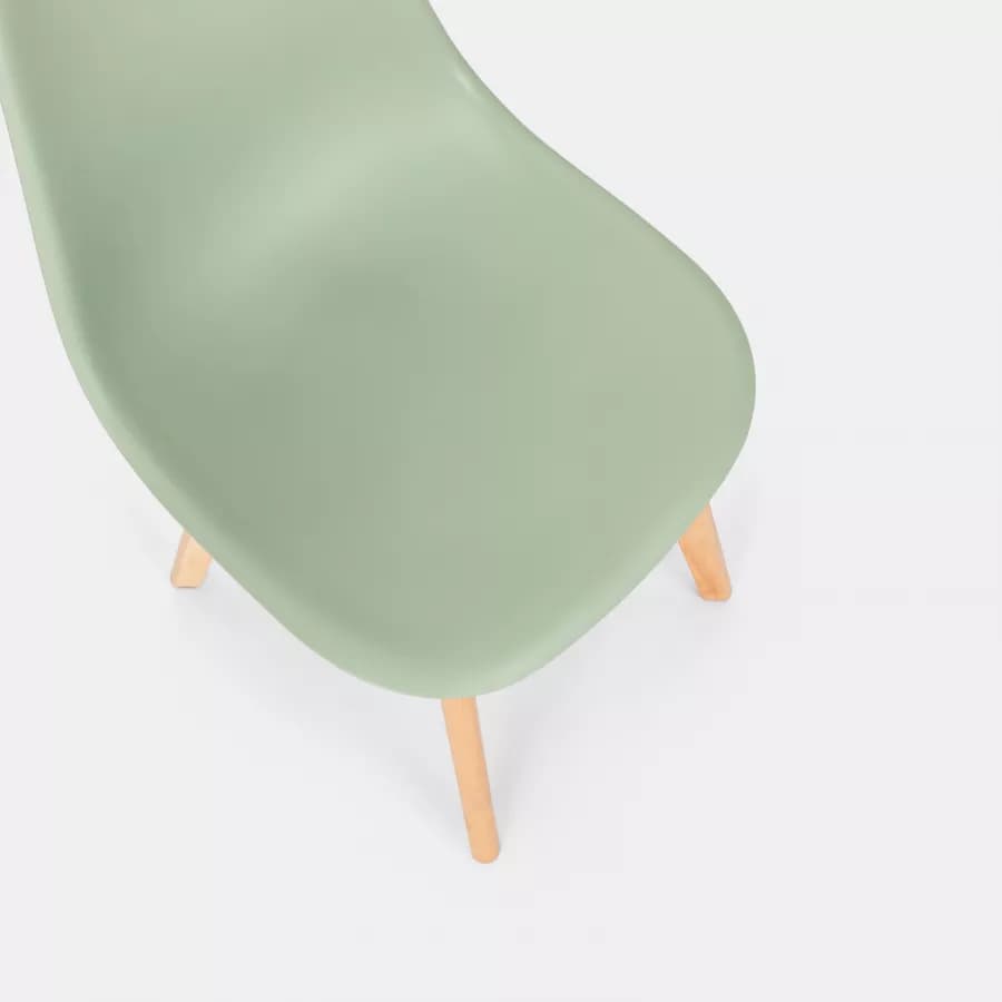 Sedia da interni verde con gambe in legno - Alborg