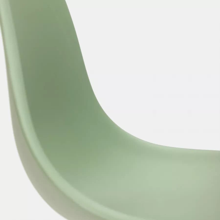 Sedia da interni verde con gambe in legno - Alborg
