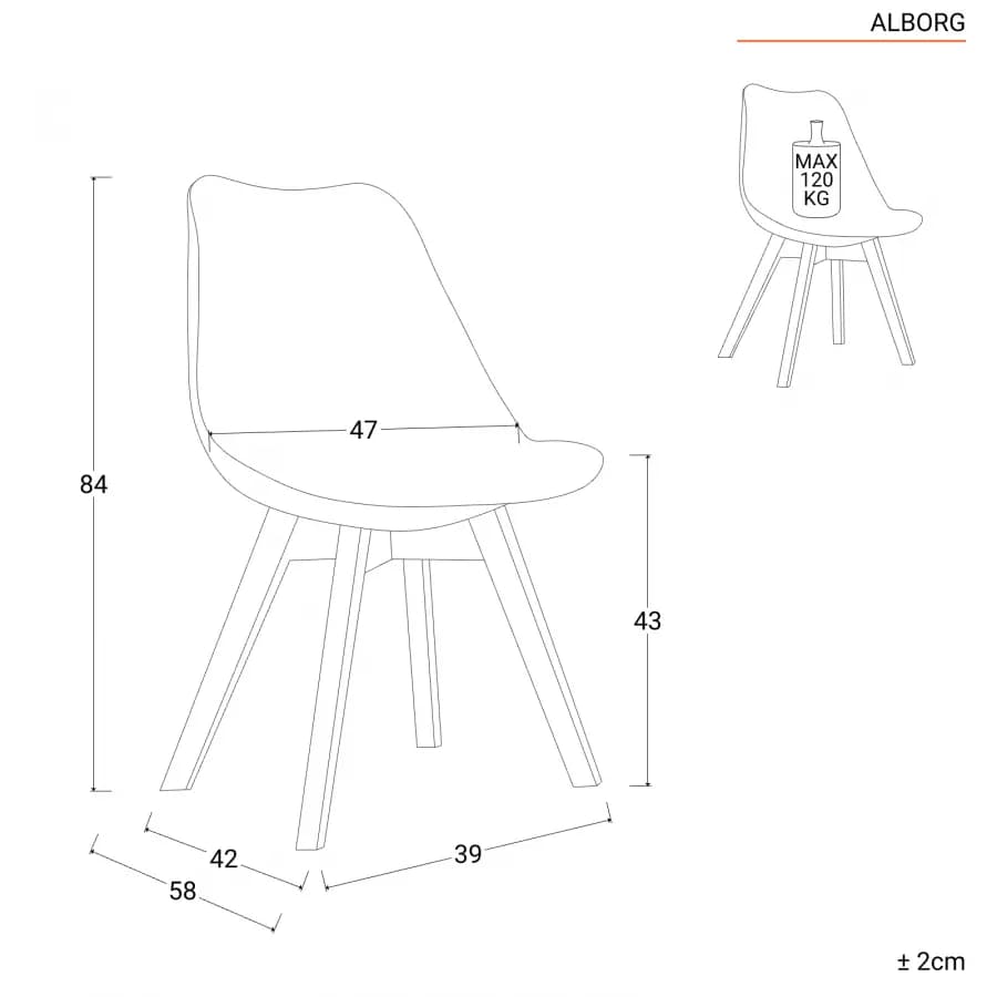 Sedia da interni verde con gambe in legno - Alborg