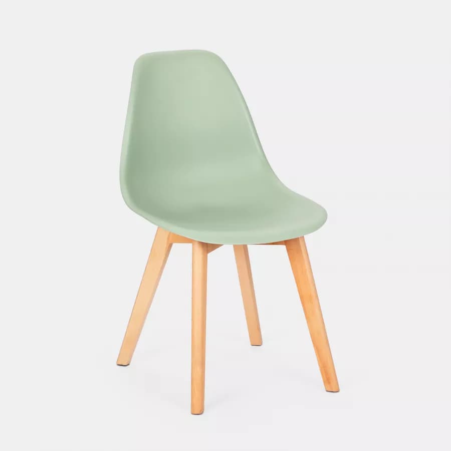 Sedia da interni verde con gambe in legno - Alborg