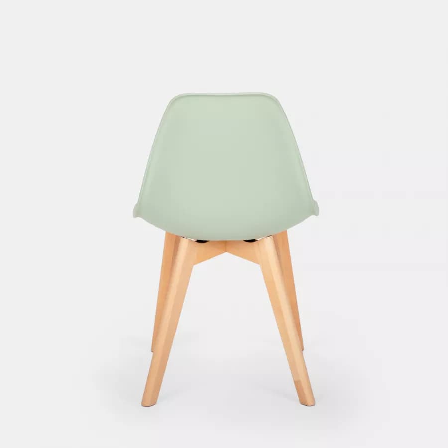 Sedia da interni verde con gambe in legno - Alborg