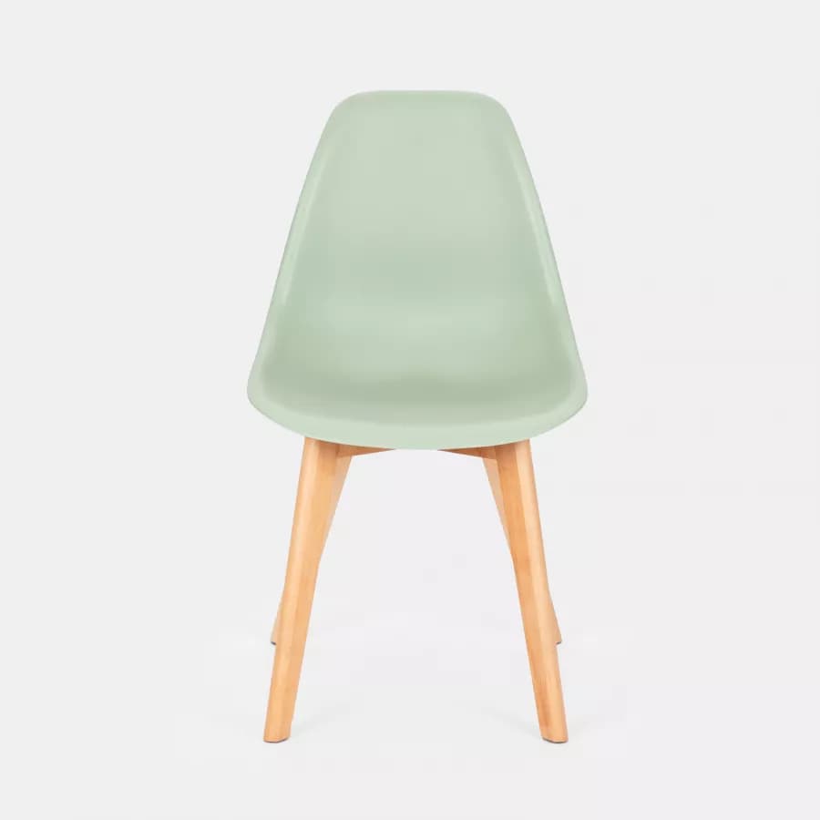 Sedia da interni verde con gambe in legno - Alborg