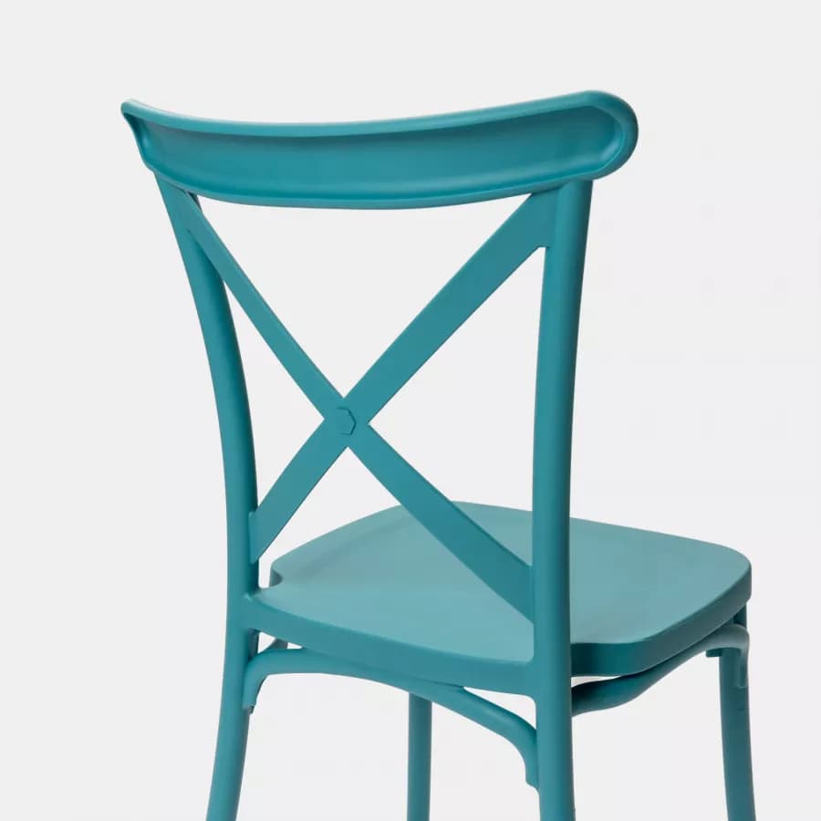 Sedia da interno impilabile in polipropilene blu maldive - Demetra