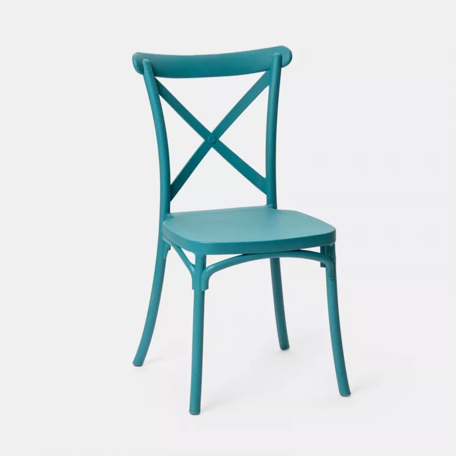 Sedia da interno impilabile in polipropilene blu maldive - Demetra