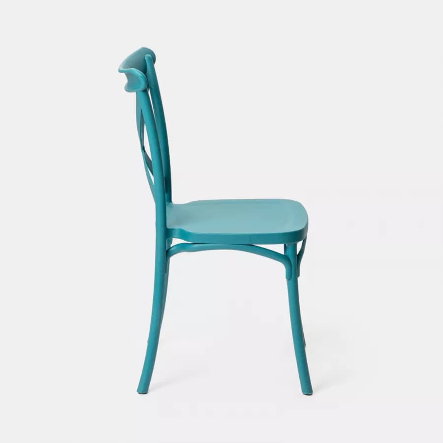 Sedia da interno impilabile in polipropilene blu maldive - Demetra
