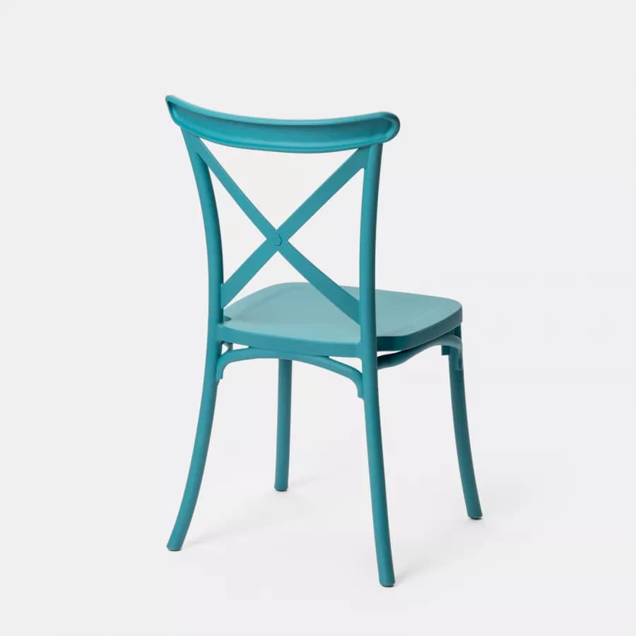 Sedia da interno impilabile in polipropilene blu maldive - Demetra