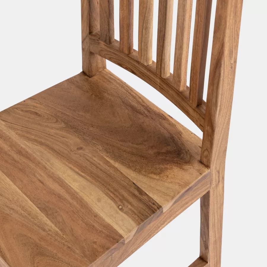 Sedia da interno in legno con schienale a doghe - Freia Acacia