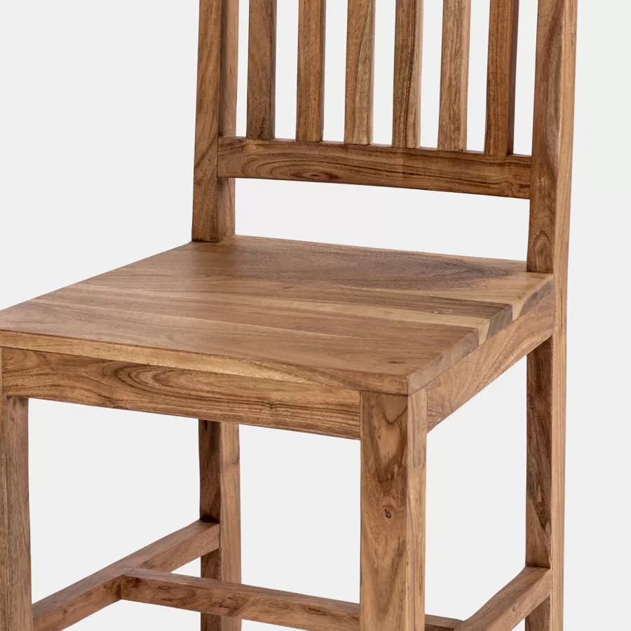 Sedia da interno in legno con schienale a doghe - Freia Acacia