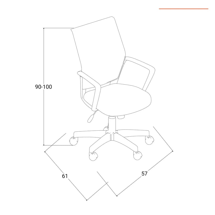 Sedia da ufficio girevole in tessuto mesh blu e schienale traspirante con supporto lombare - Wilson