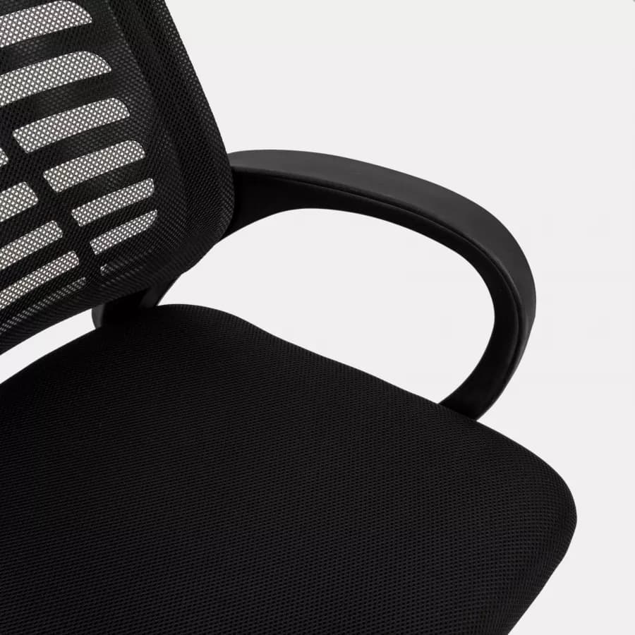 Poltrona da ufficio girevole in tessuto mesh e schienale traspirante con poggiatesta nero - Velox Plus