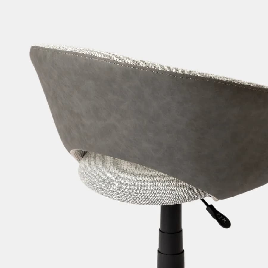 Sedia girevole da ufficio in tessuto effetto maglia grigio chiaro con schienale in similpelle grigio - Valzer