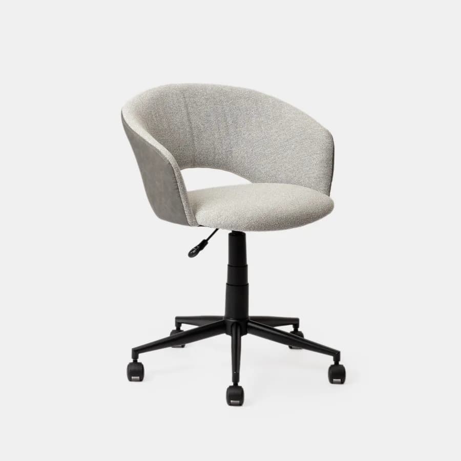 Sedia girevole da ufficio in tessuto effetto maglia grigio chiaro con schienale in similpelle grigio - Valzer